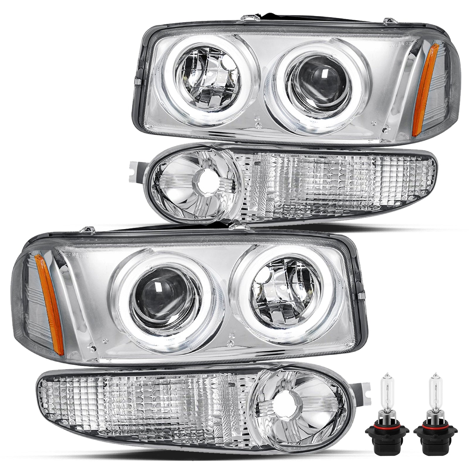 VehicleAid Projector Headlights For 2001-2006 GMC Yukon Denali