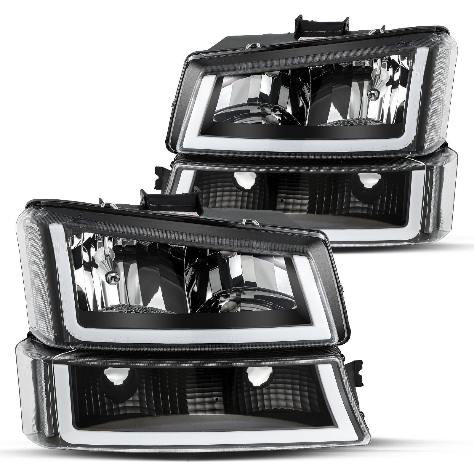 VehicleAid Headlights With U LED DRL For 2003-2006 Chevy Silverado /Avalanche