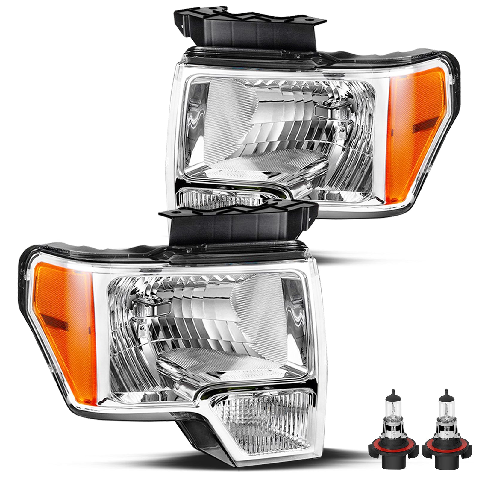 VehicleAid Headlights For 2009-2014 Ford F150 Pickup