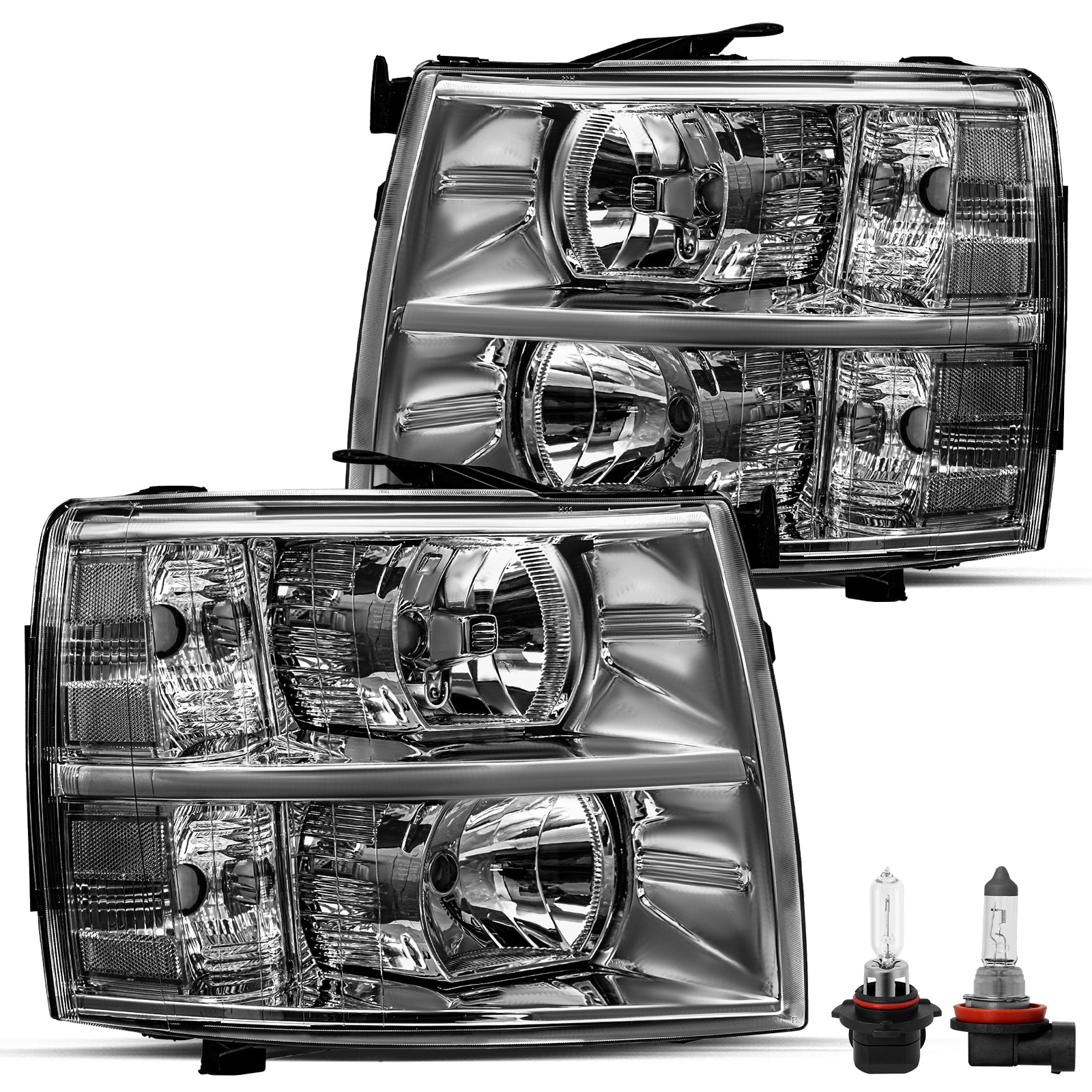 VehicleAid Headlights For 2012-2013 Chevy Silverado 3500