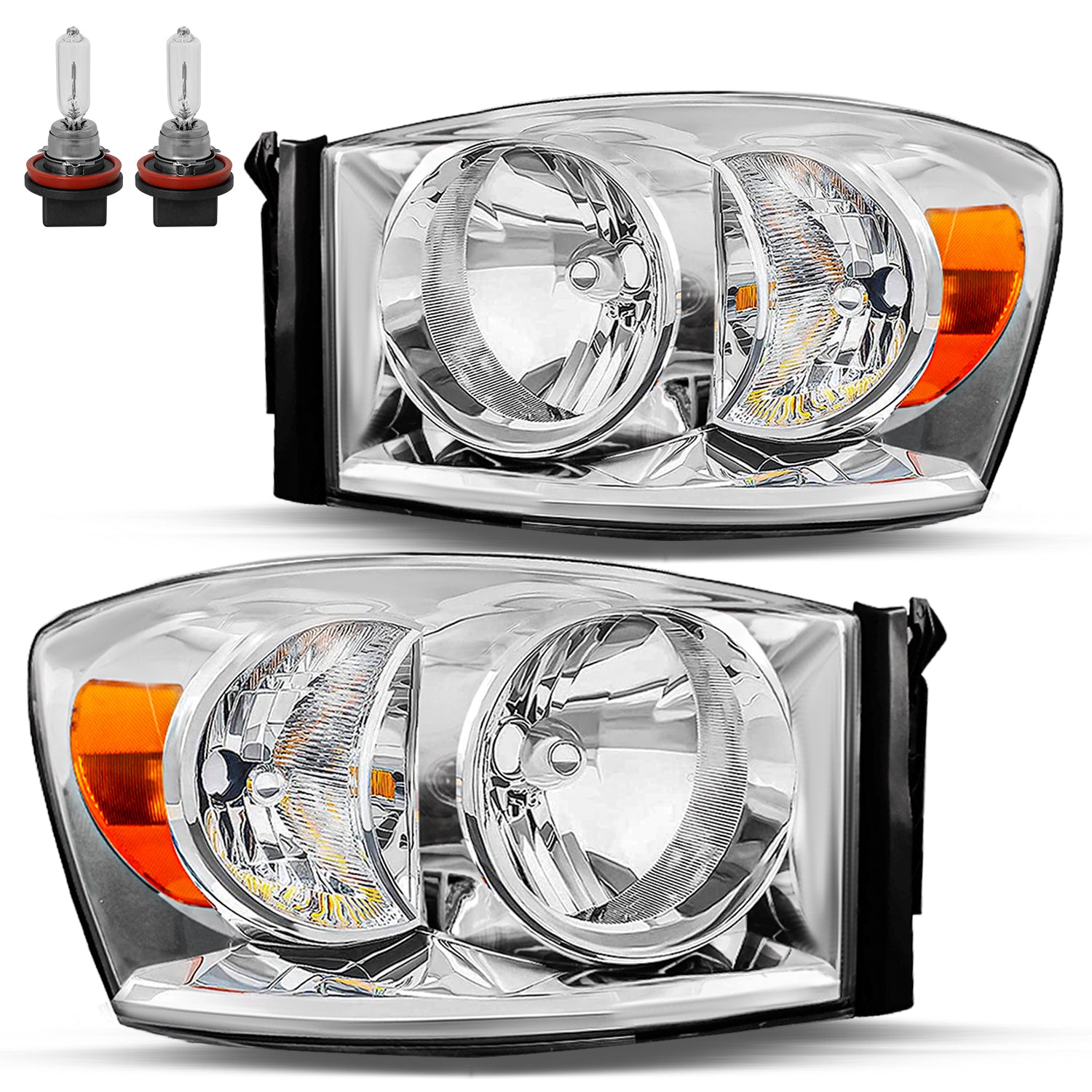 VehicleAid Headlights For 2006-2008 Dodge Ram 1500