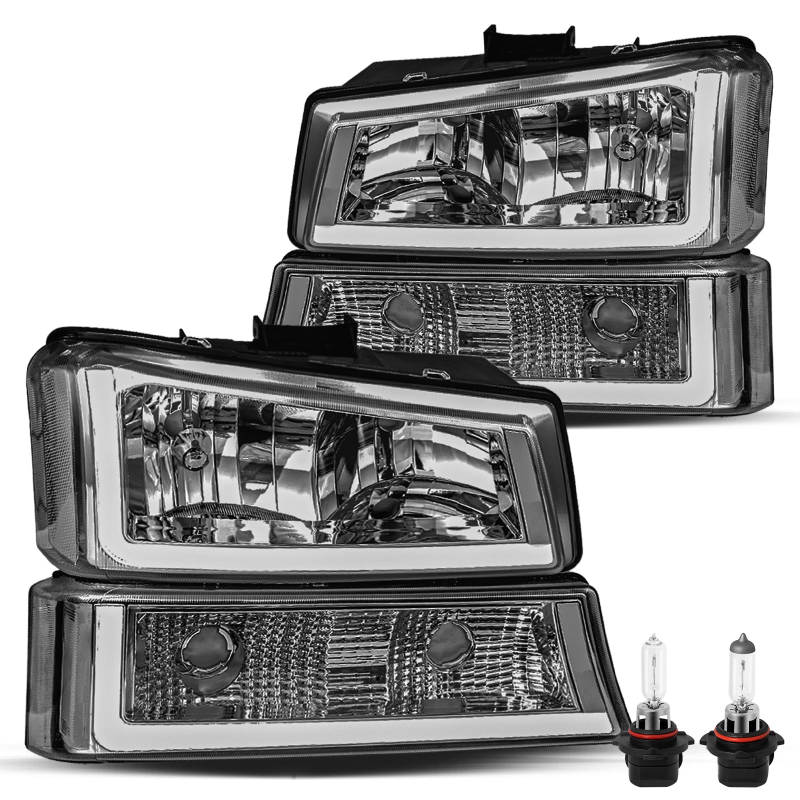 VehicleAid Headlights For 2003-2006 Chevy Avalanche 1500/2500 With LED DRL