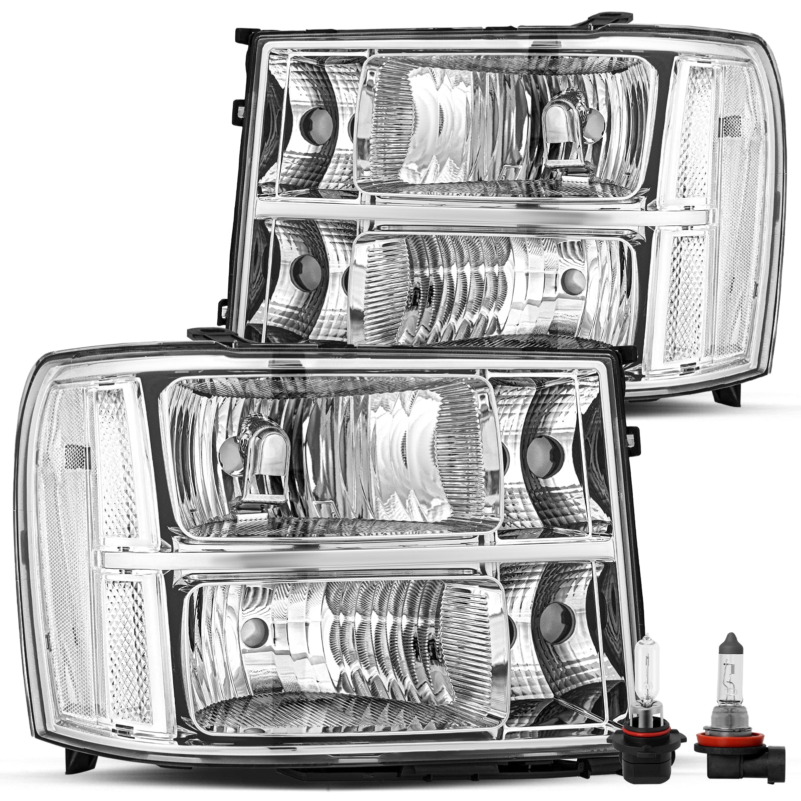 VehicleAid Headlights For 2007-2014 GMC Sierra 2500HD 3500HD