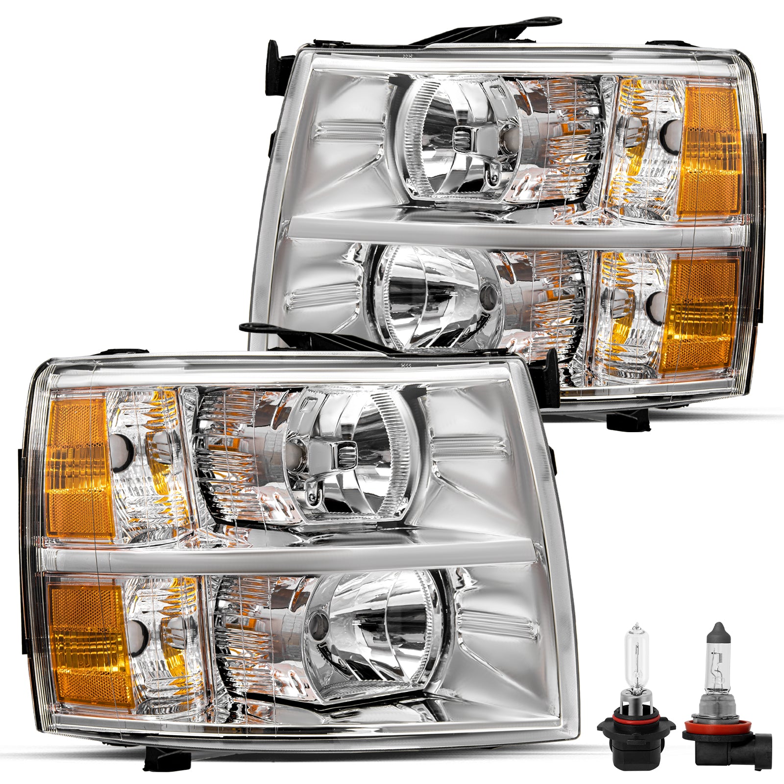 VehicleAid Headlights For 2012-2013 Chevy Silverado 3500