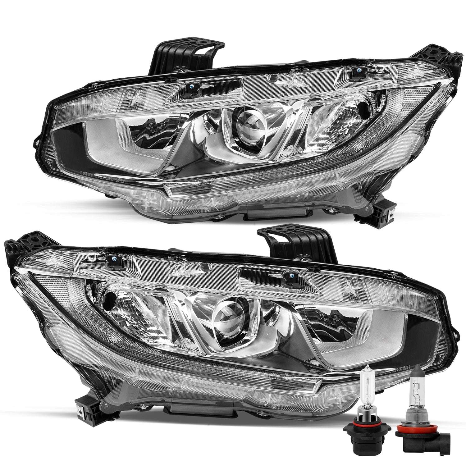 VehicleAid Headlights For 2016-2021 Honda Civic