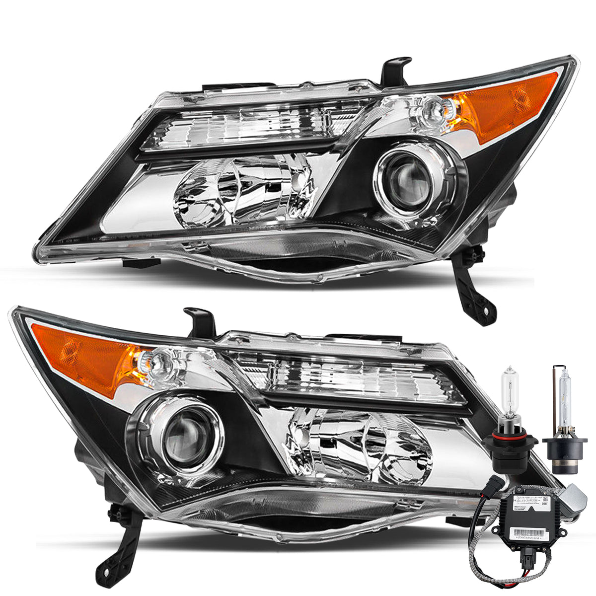 VehicleAid Headlights For 2007-2009 Acura MDX(D2S Bulbs & Ballast Includes)