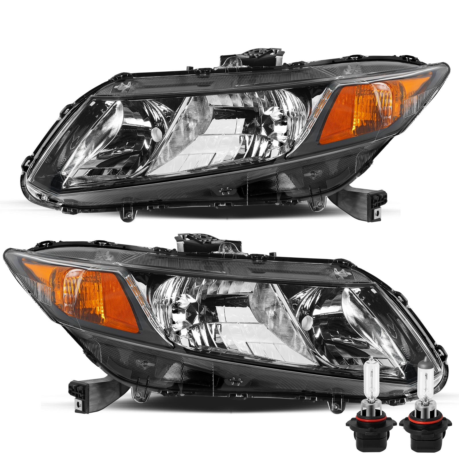 VehicleAid Headlights For 2012-2015 Honda Civic