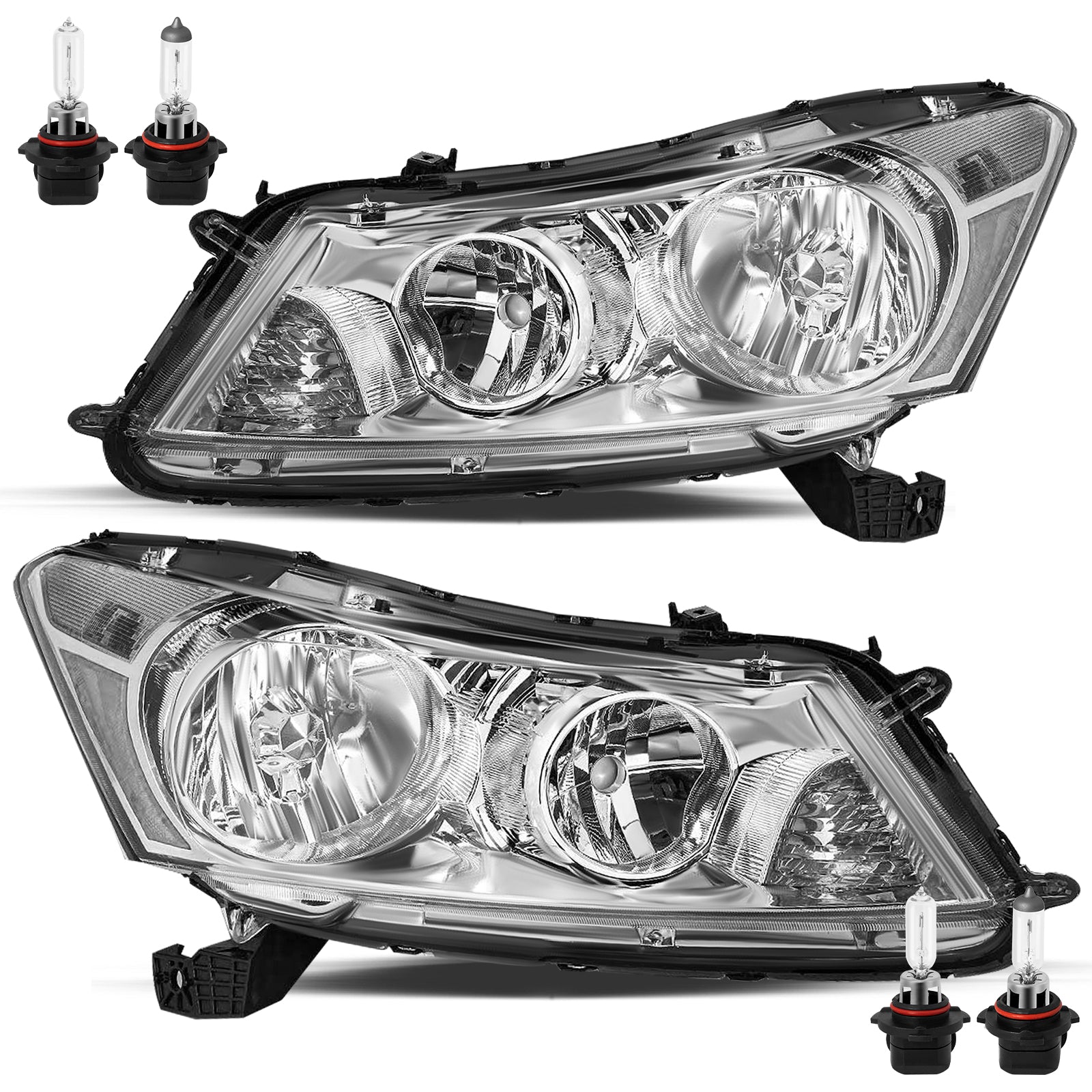 VehicleAid Headlights For 2008-2012 Honda Accord 4-Door