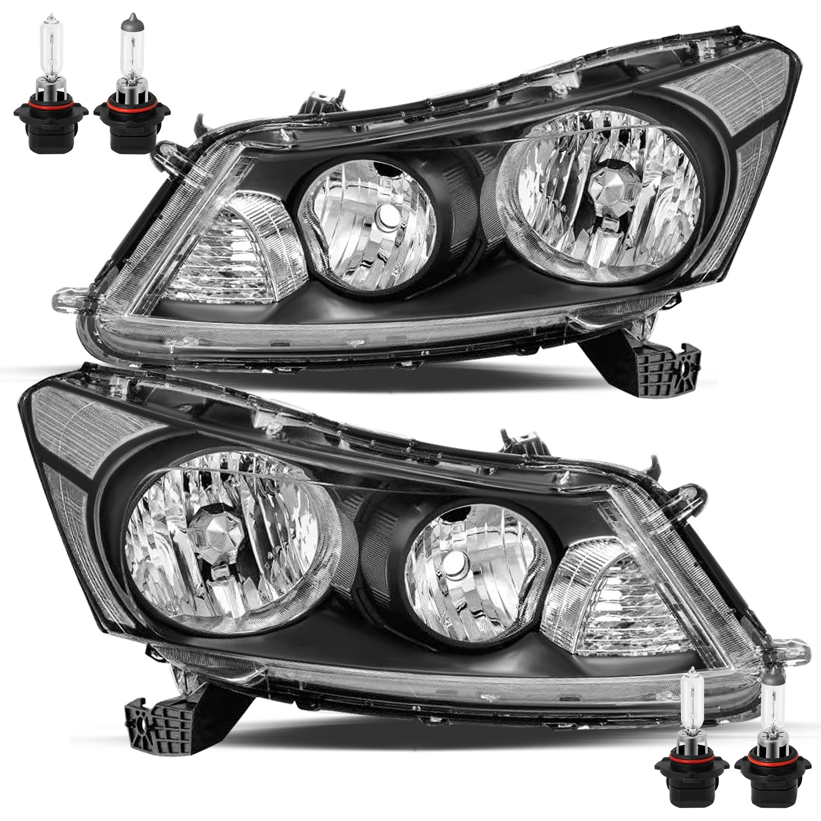 VehicleAid Headlights For 2008-2012 Honda Accord 4-Door