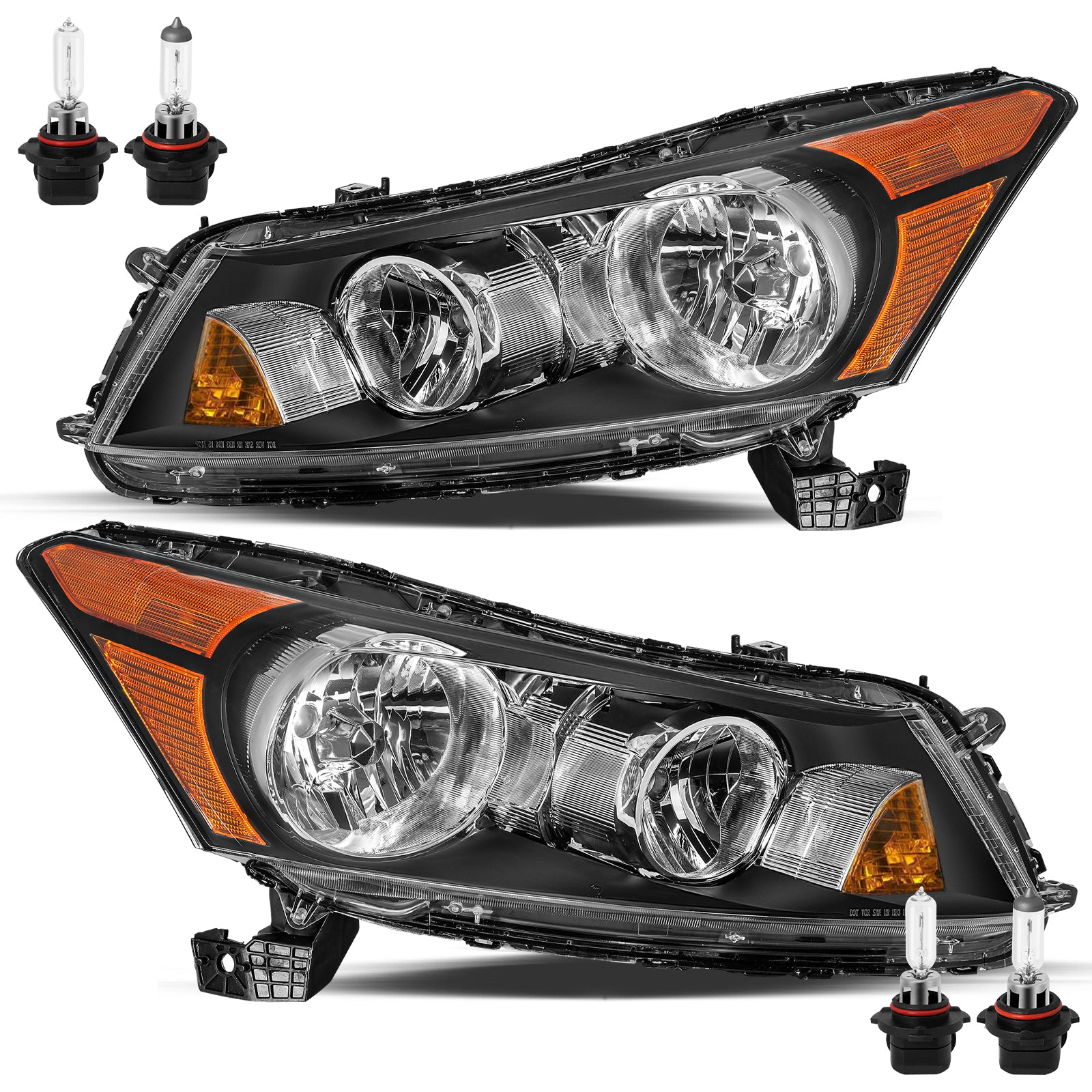 VehicleAid Headlights For 2008-2012 Honda Accord 4-Door