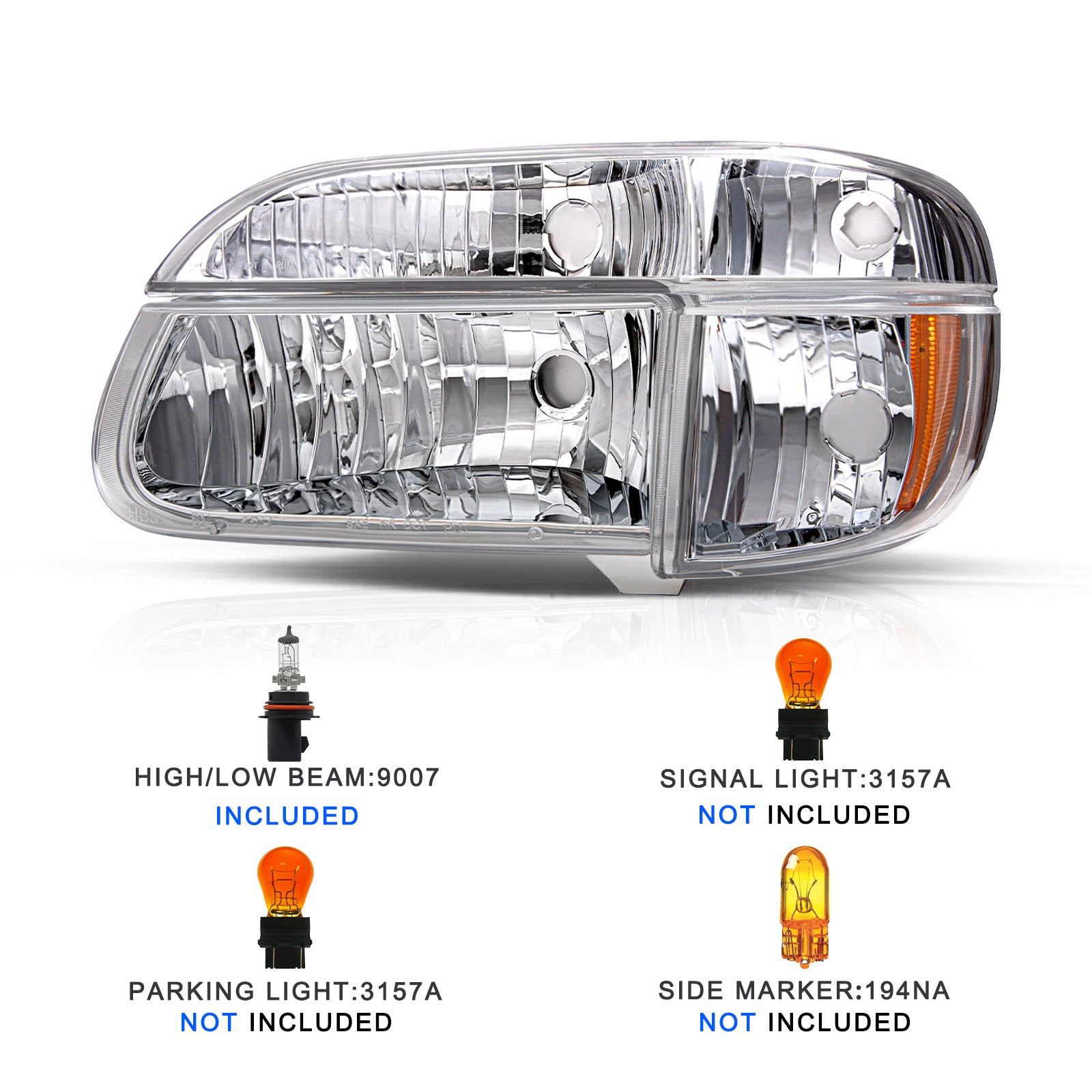 VehicleAid Headlights For 1995-2001 Ford Explorer