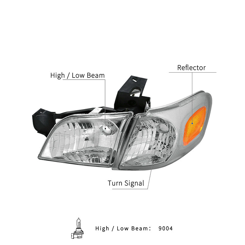 VehicleAid Headlights For 1999-2005 Pontiac Montana