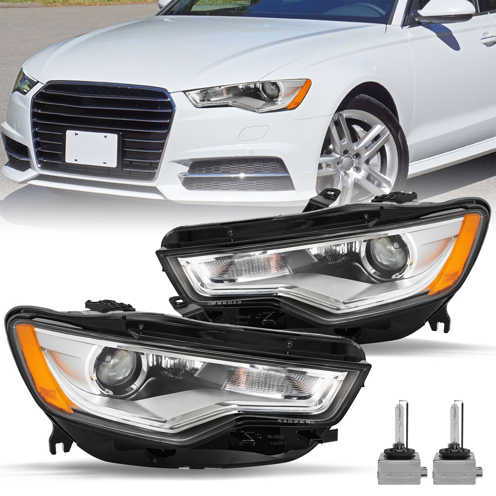 VehicleAid Headlights For 2012-2015 Audi A6/A6 Quattro/S6