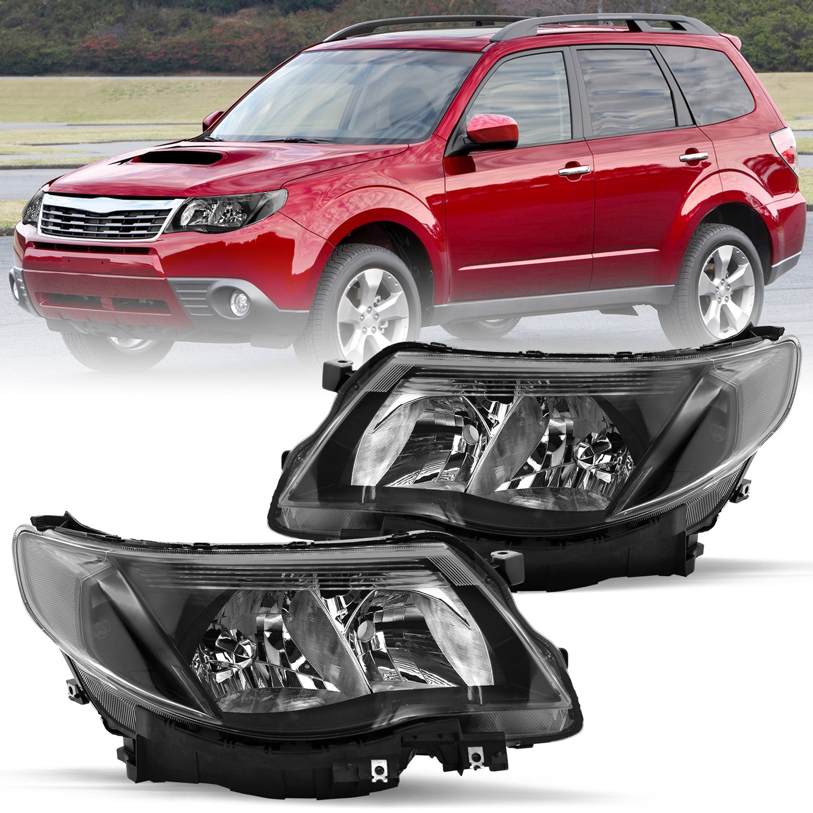 VehicleAid Headlights For 2009-2013 Subaru Forester