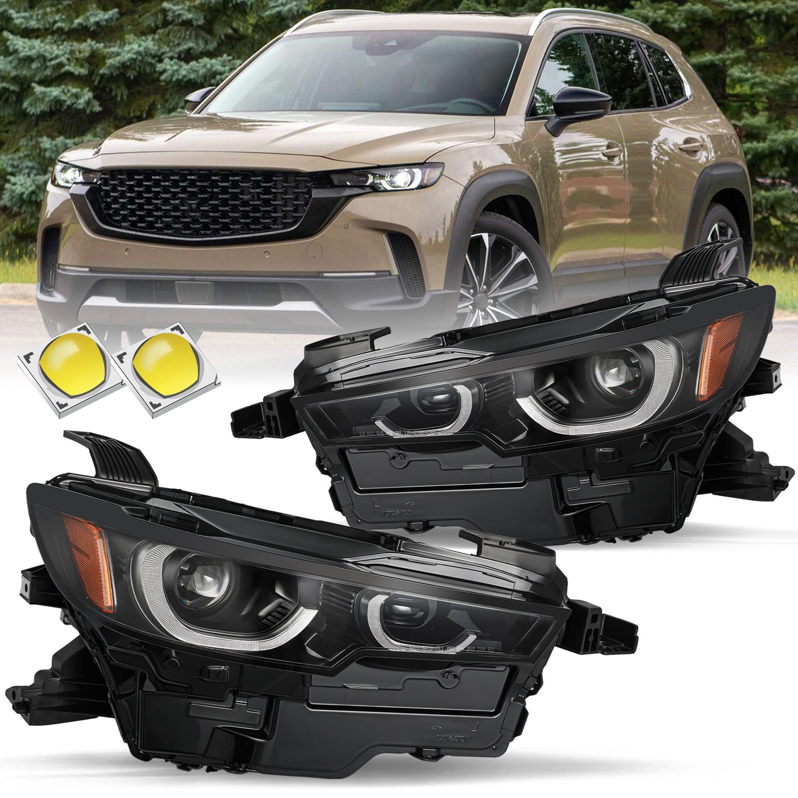 VehicleAid Headlights For 2023-2024 Mazda CX-5 w/o AFS