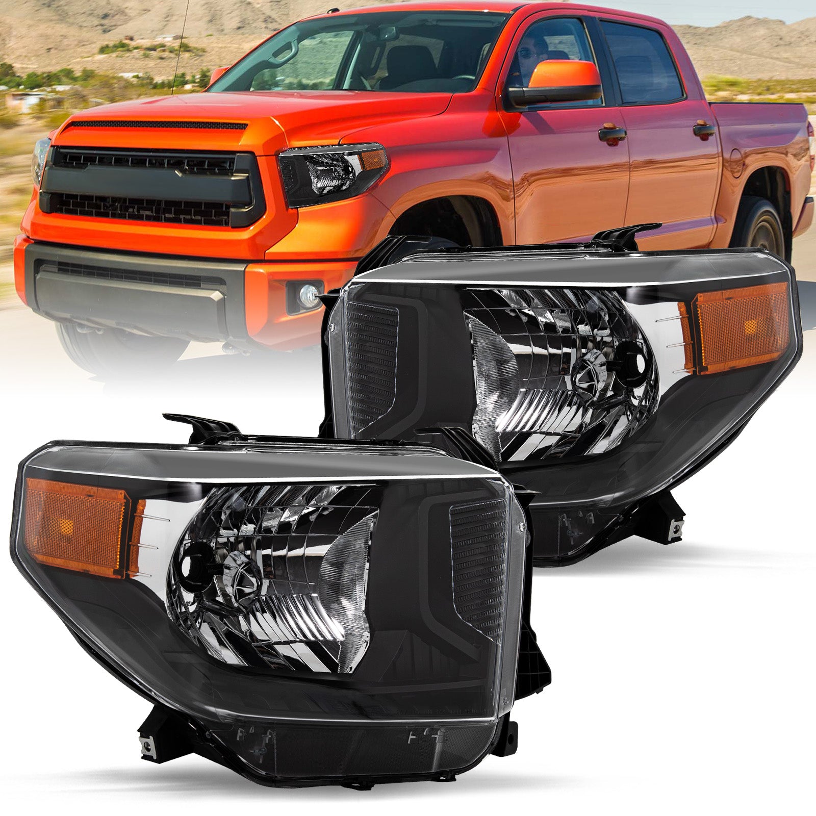 VehicleAid Headlights For 2014-2017 Toyota Tundra