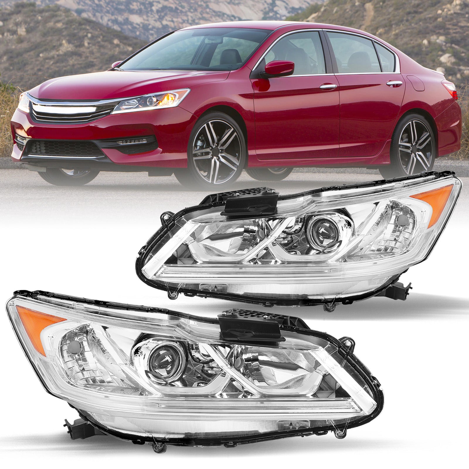 VehicleAid Headlights For 2016-2017 Honda Accord