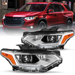 VehicleAid Headlights For 2018-2021 Chevy Traverse HID/Xenon Type