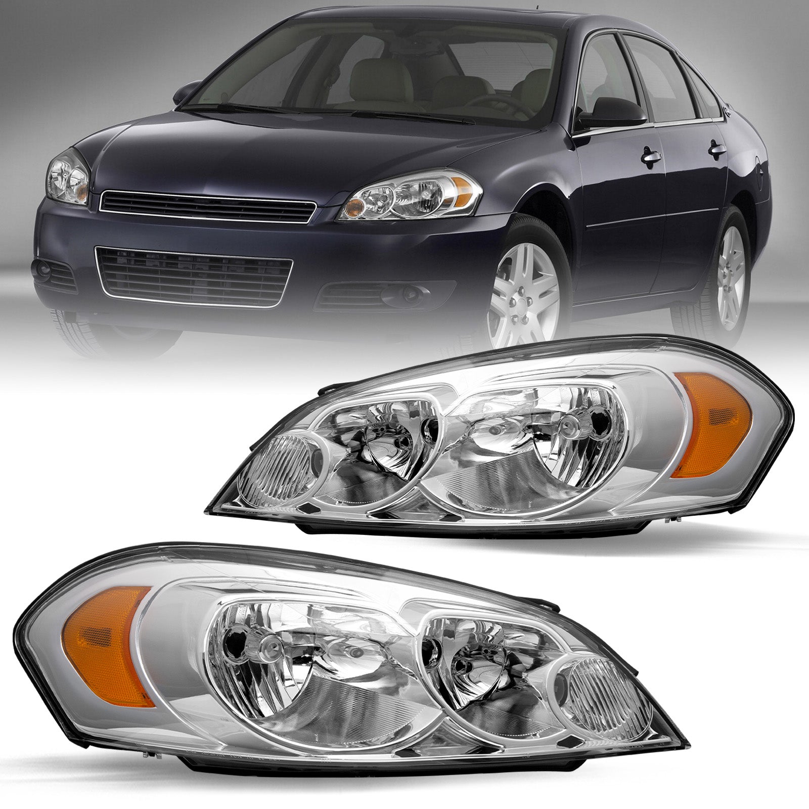 VehicleAid Headlights For 2014-2016 Chevy Impala Limited