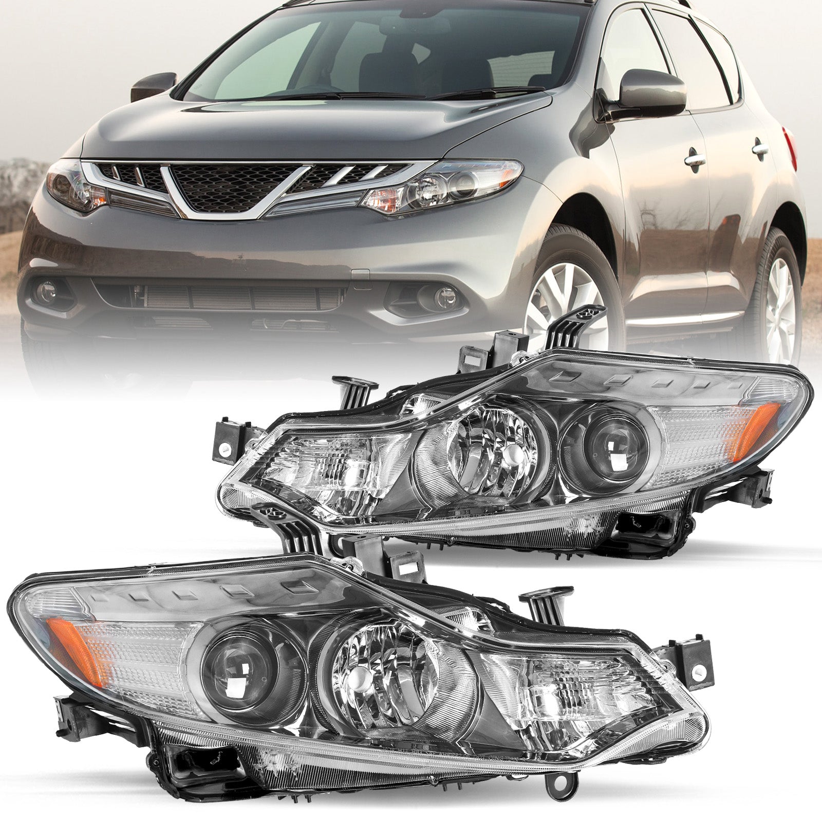 VehicleAid Headlights For 2009-2014 Nissan Murano