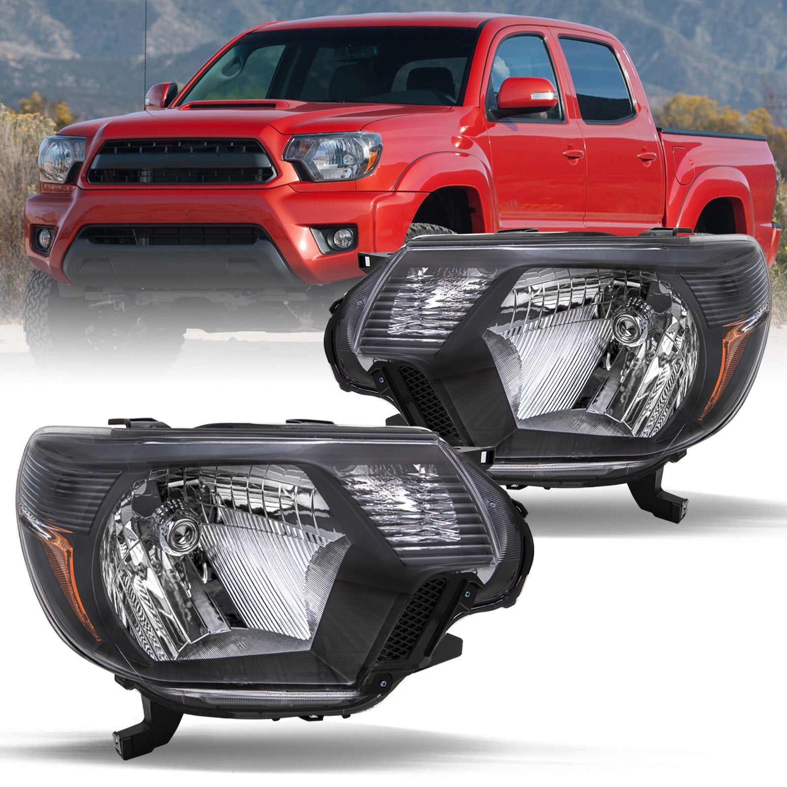 VehicleAid Headlights For 2012-2015 Toyota Tacoma