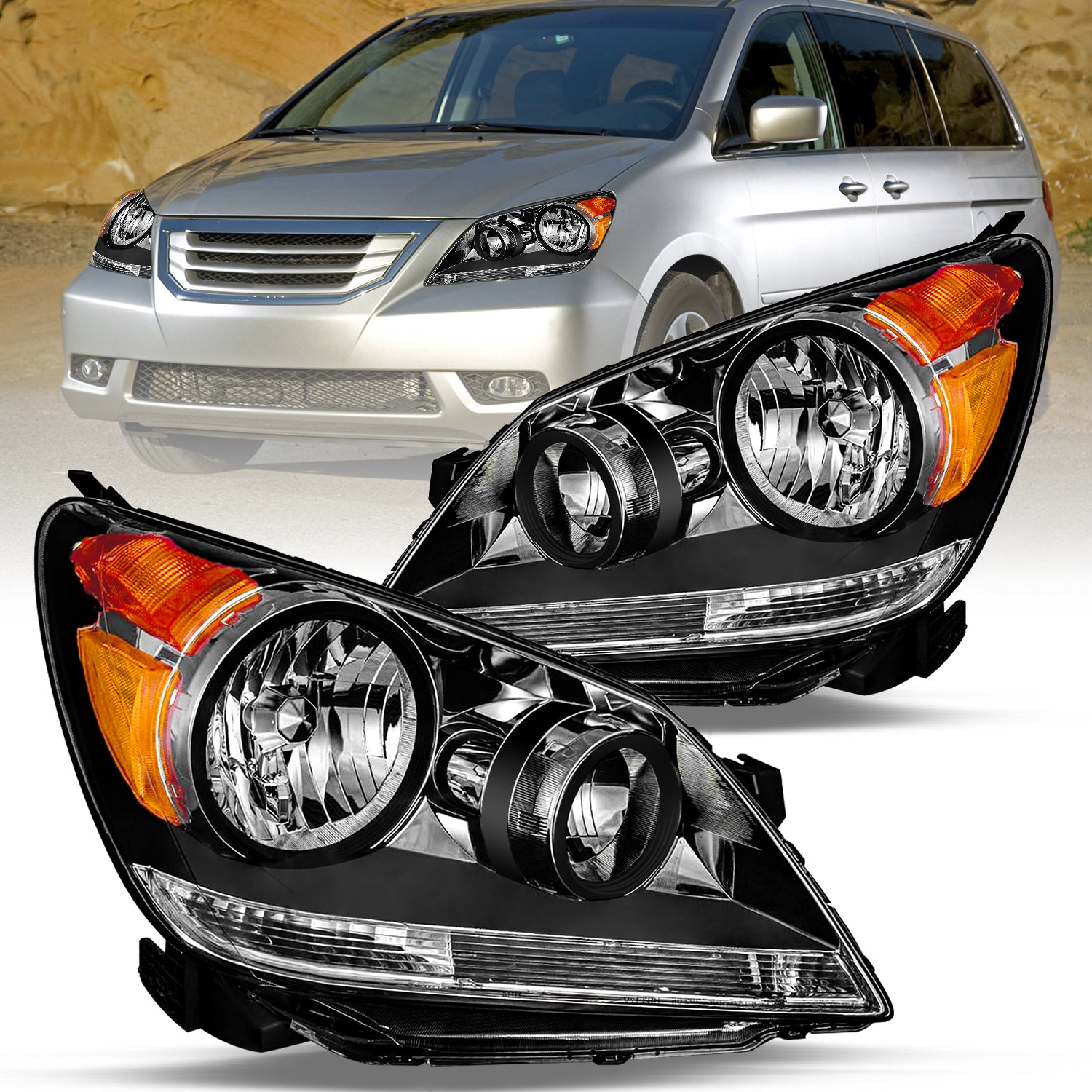 VehicleAid Headlights For 2005-2010 Honda Odyssey