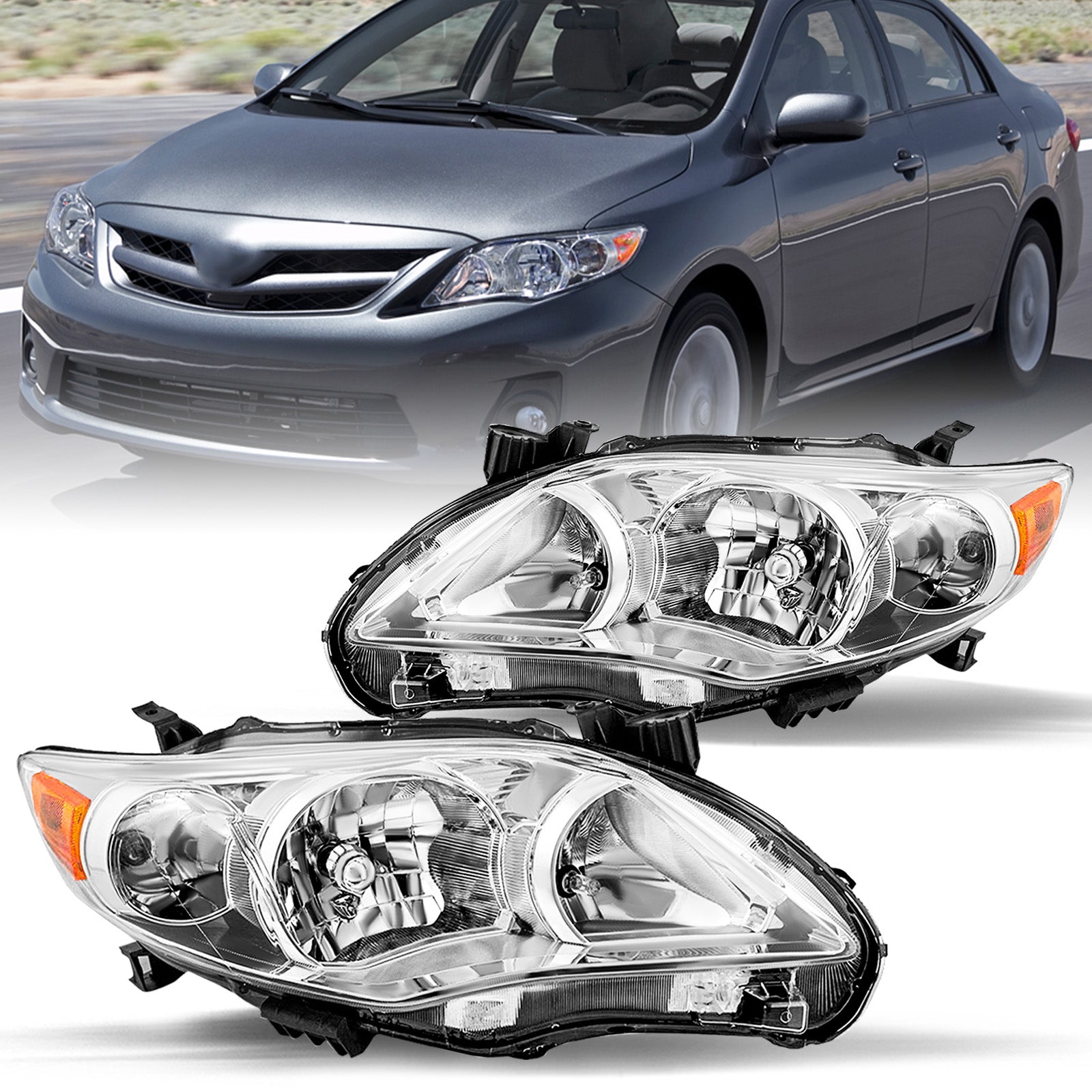 VehicleAid Headlights For 2011-2013 Toyota Corolla