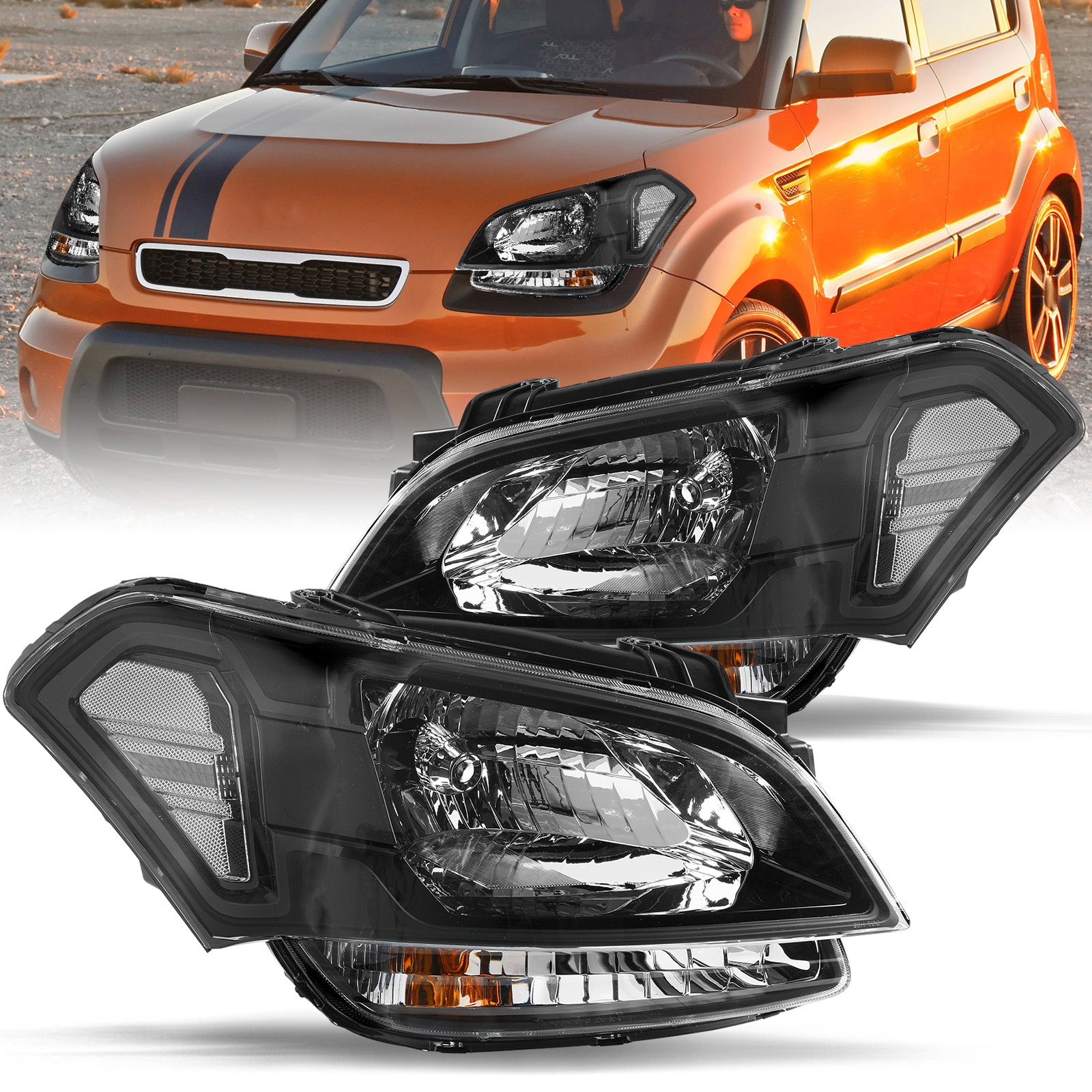 VehicleAid Headlights For 2010-2011 Kia Soul