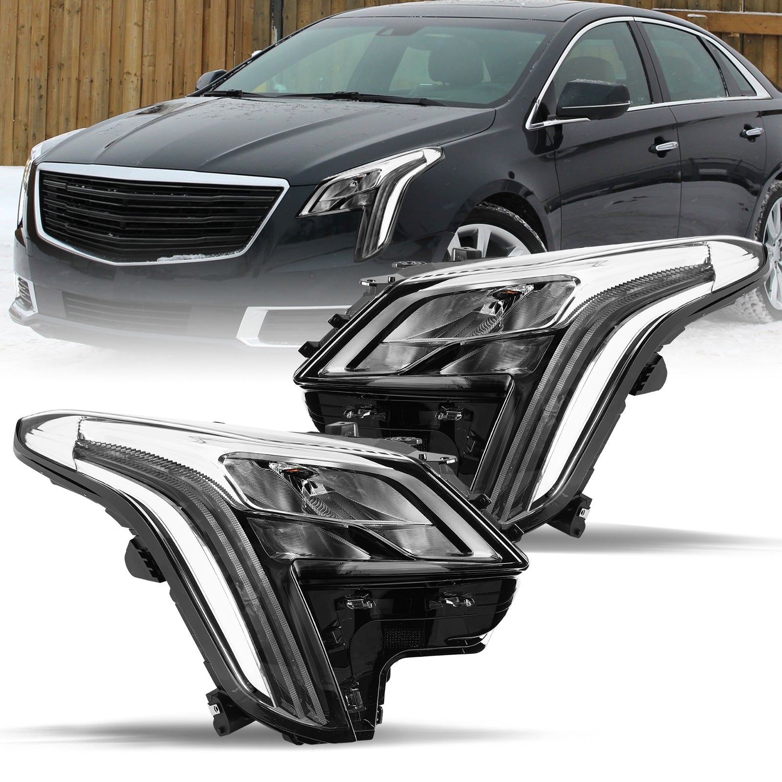 VehicleAid Full LED Headlights For 2018-2019 Cadillac XTS