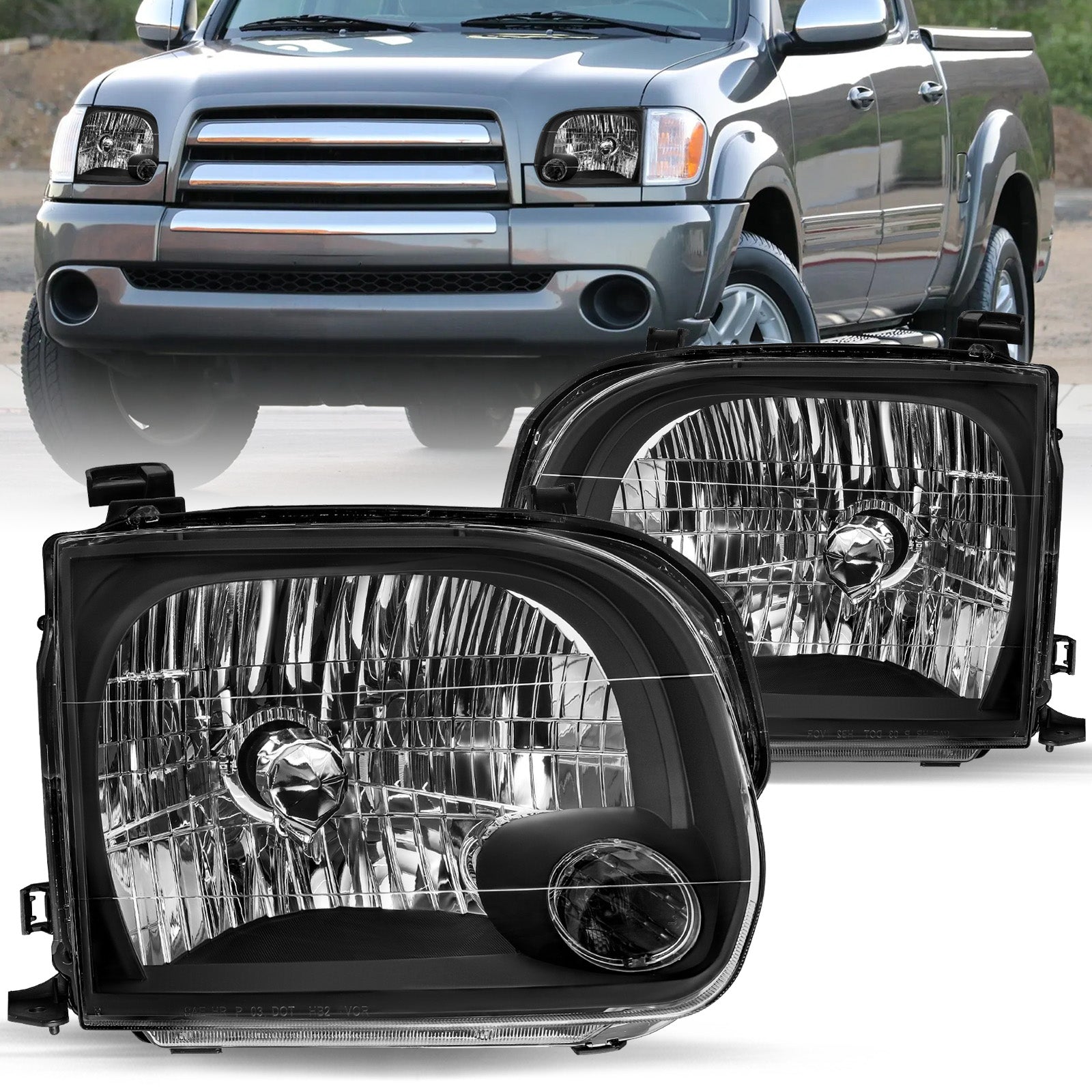 VehicleAid Headlights For 2005-2007 Toyota Sequoia Pickup