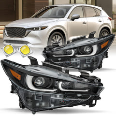 VehicleAid Headlights For 2022-2024 Mazda CX-5 With LED DRL w/o AFS