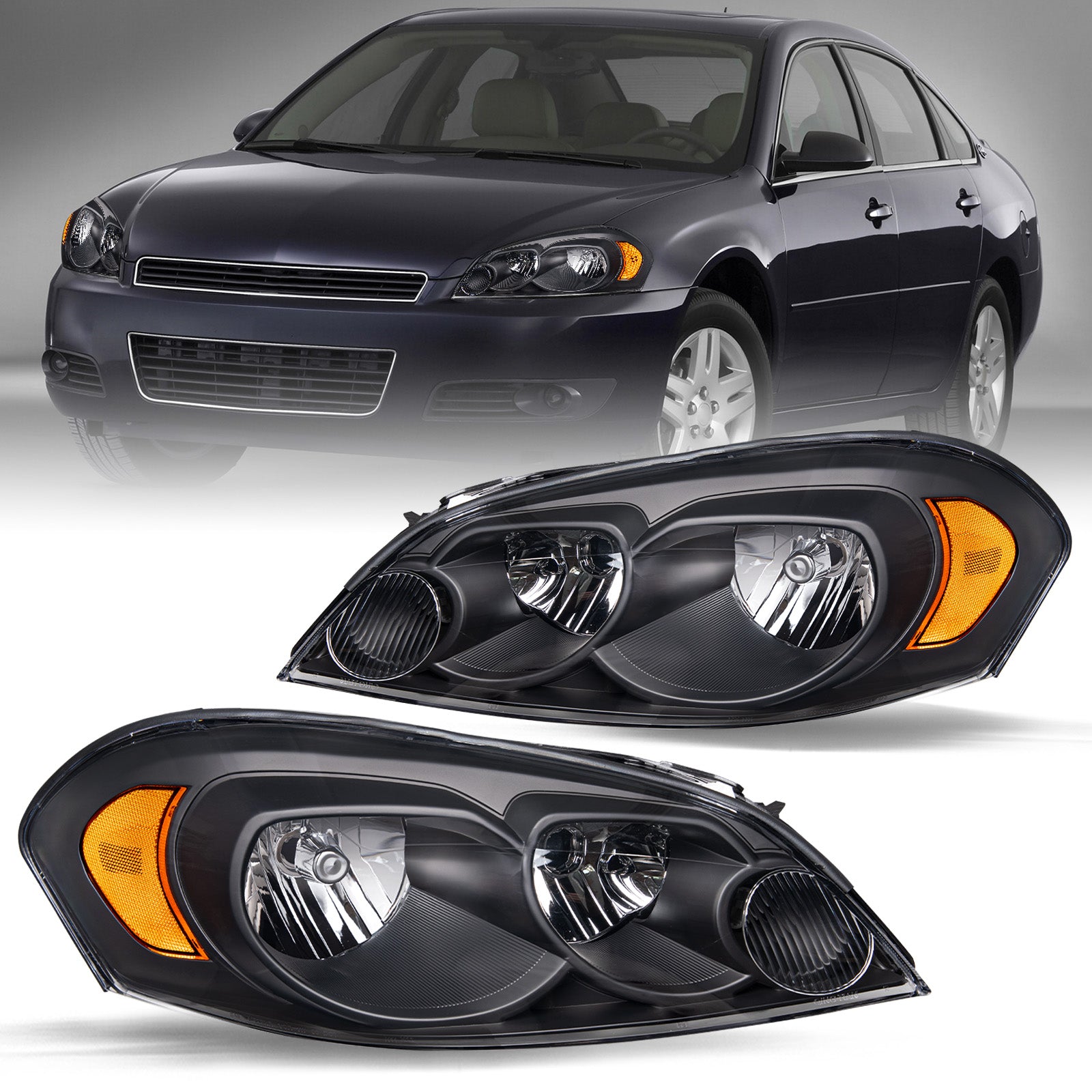 VehicleAid Headlights For 2014-2016 Chevy Impala Limited