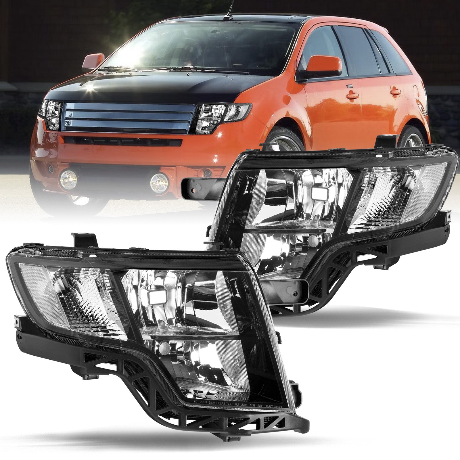 VehicleAid Headlights For 2007-2010 Ford Edge