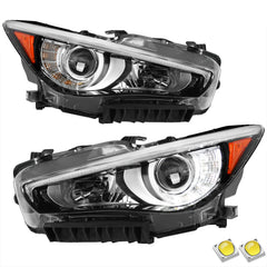 VehicleAid Full LED Headlights For 2014-2022 Infiniti Q50 w/AFS