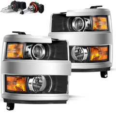 VehicleAid Headlights For 2015-2019 Chevy Silverado 3500HD