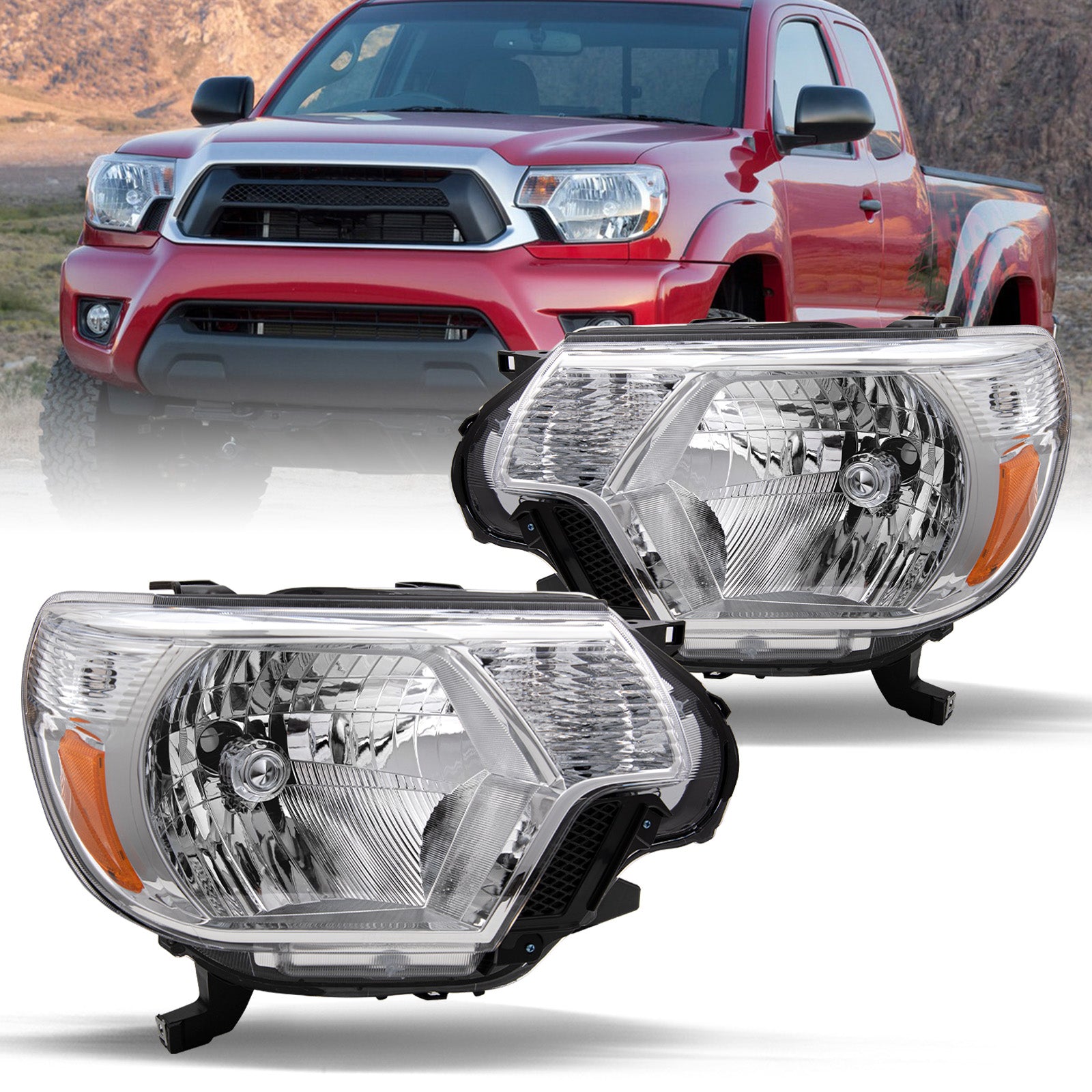 VehicleAid Headlights For 2012-2015 Toyota Tacoma