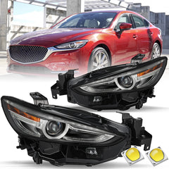 VehicleAid Full LED Headlights For 2019-2021 Mazda 6 With AFS Model