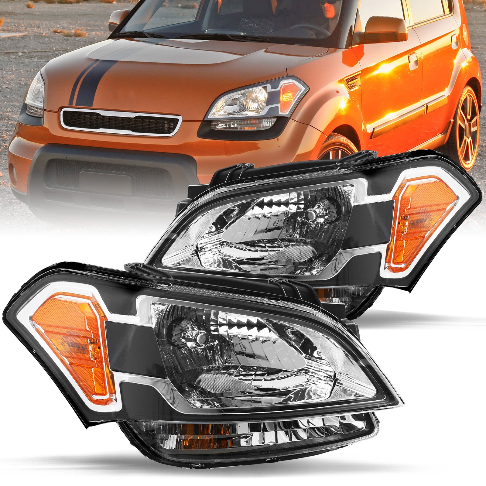 VehicleAid Headlights For 2010-2011 Kia Soul