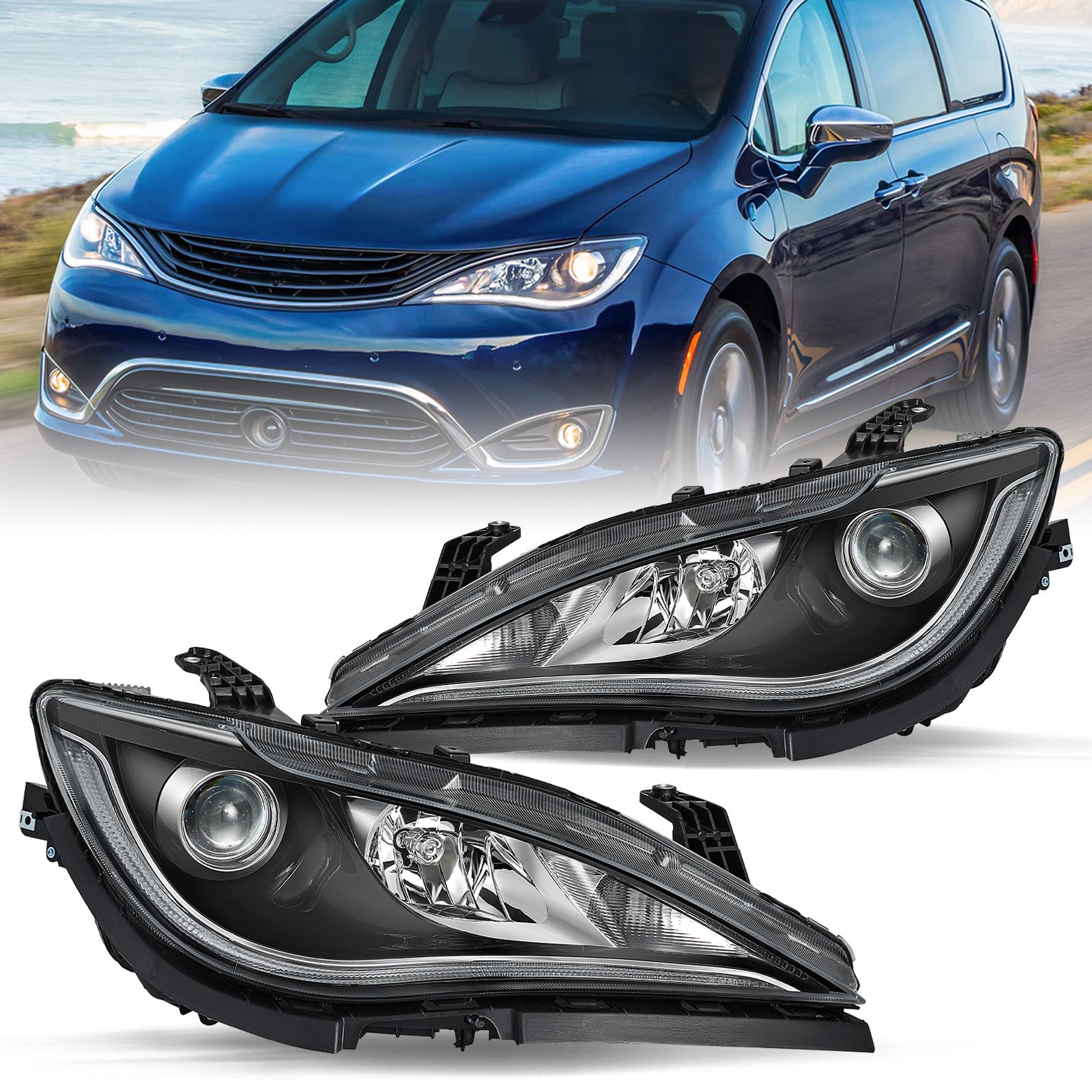 VehicleAid Headlights For 2017-2020 Chrysler Pacifica