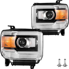 VehicleAid Projector Headlights For 2015-2019 GMC Sierra 3500HD