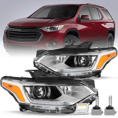 VehicleAid Headlights For 2018-2021 Chevy Traverse HID/Xenon Model