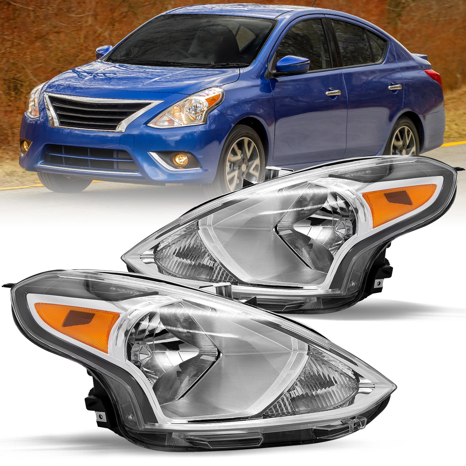 VehicleAid-For 2015-2019 Nissan Versa Headlights