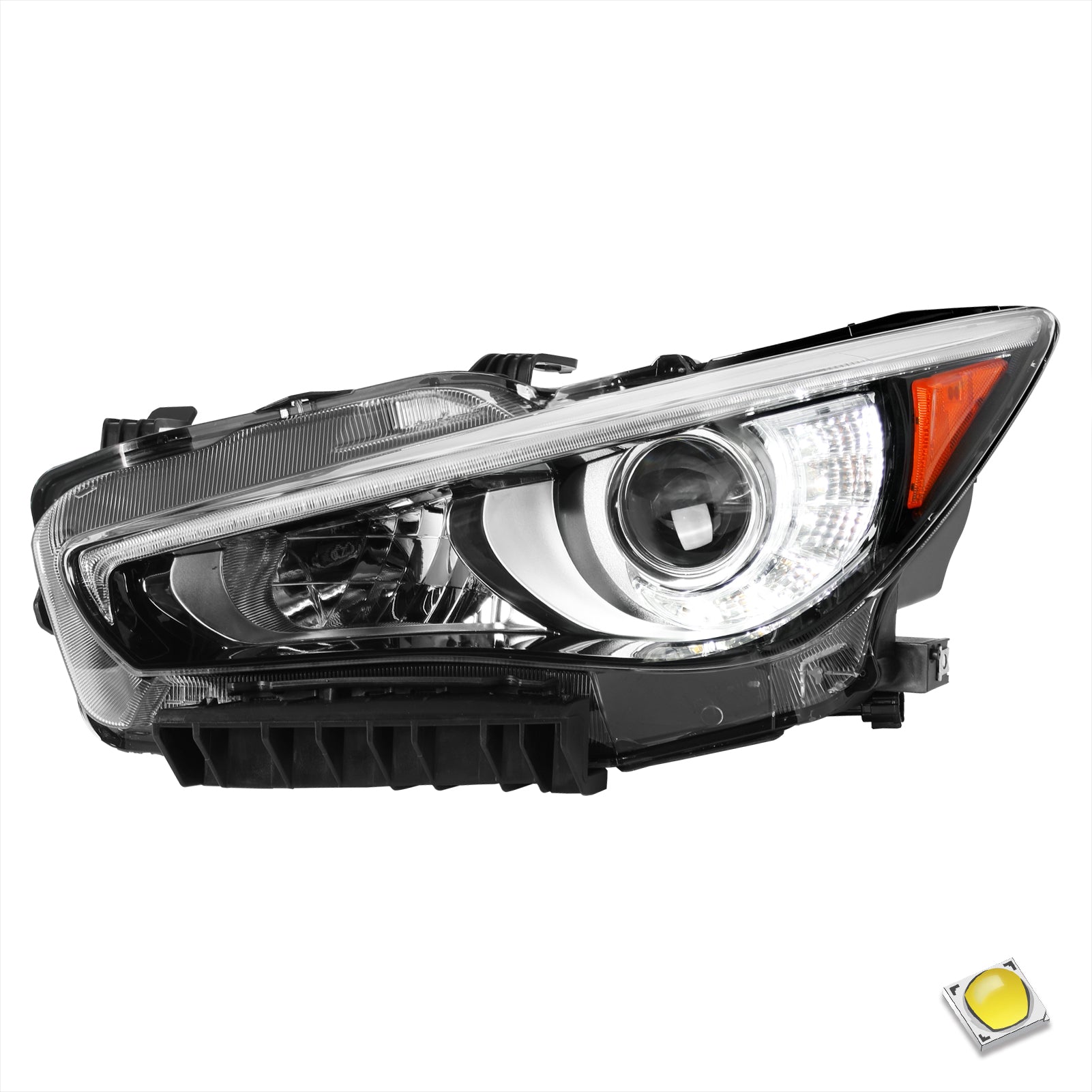 VehicleAid Full LED Headlights For 2014-2022 Infiniti Q50 w/AFS