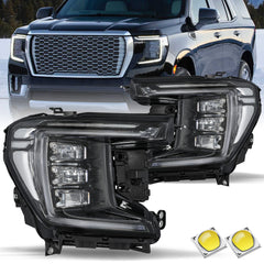 VehicleAid Full LED Headlights For 2021-2023 GMC Yukon/Yukon XL SLE SLT