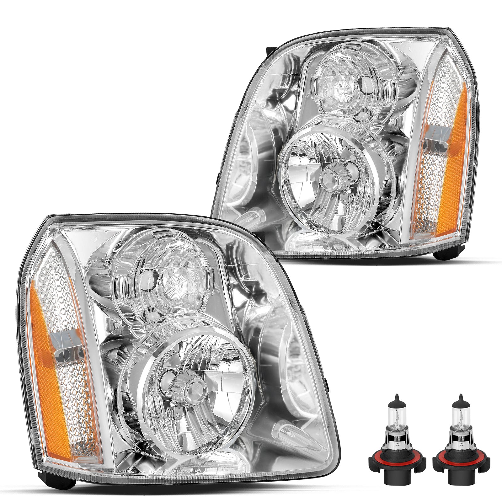 VehicleAid Headlights For 2008-2013 GMC Yukon Hybrid Denali