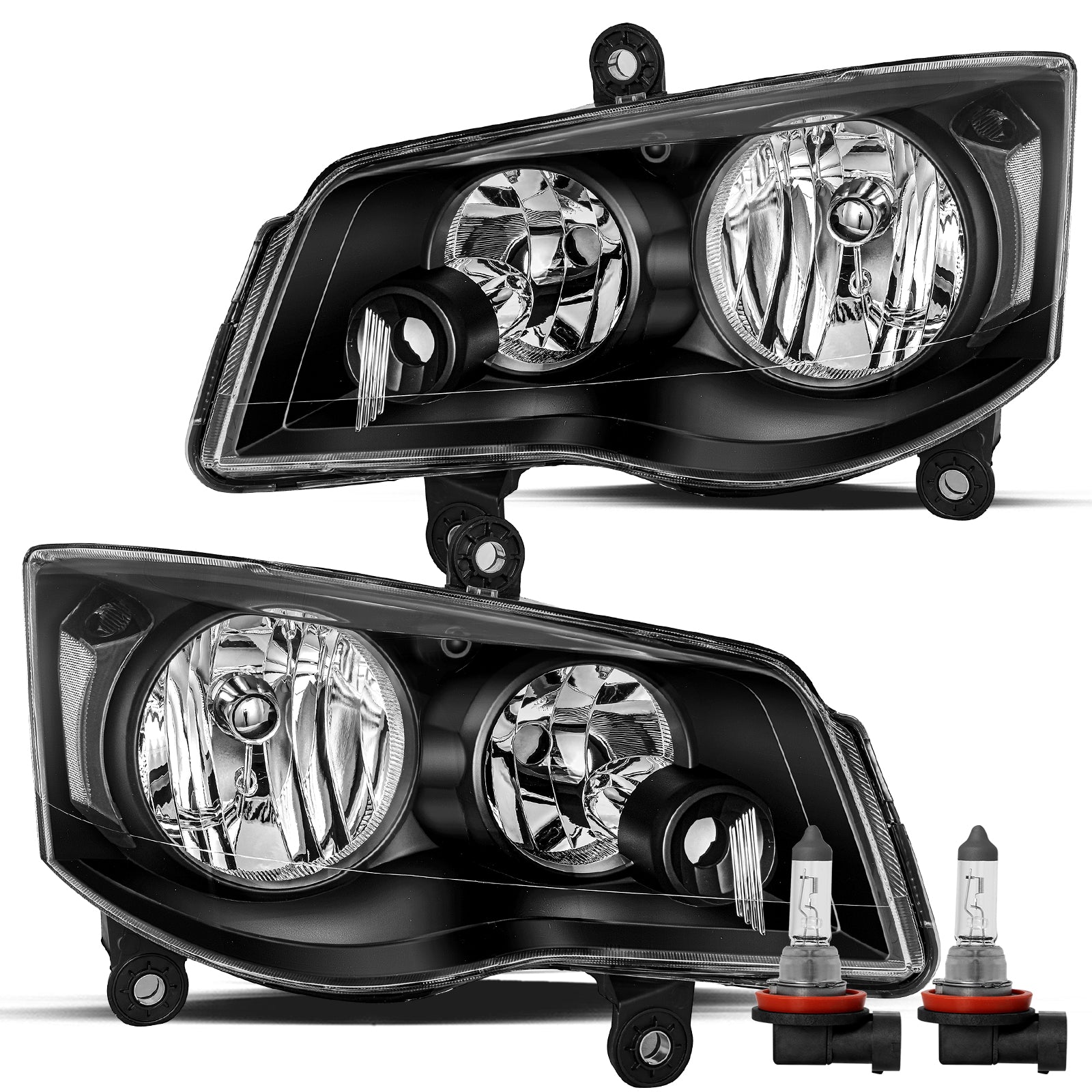 VehicleAid Headlights For 2008-2016 Chrysler Town & Country