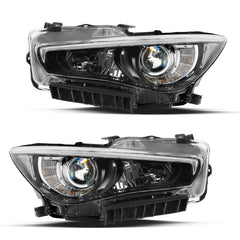 VehicleAid Full LED Headlights For 2014-2022 Infiniti Q50 w/o AFS