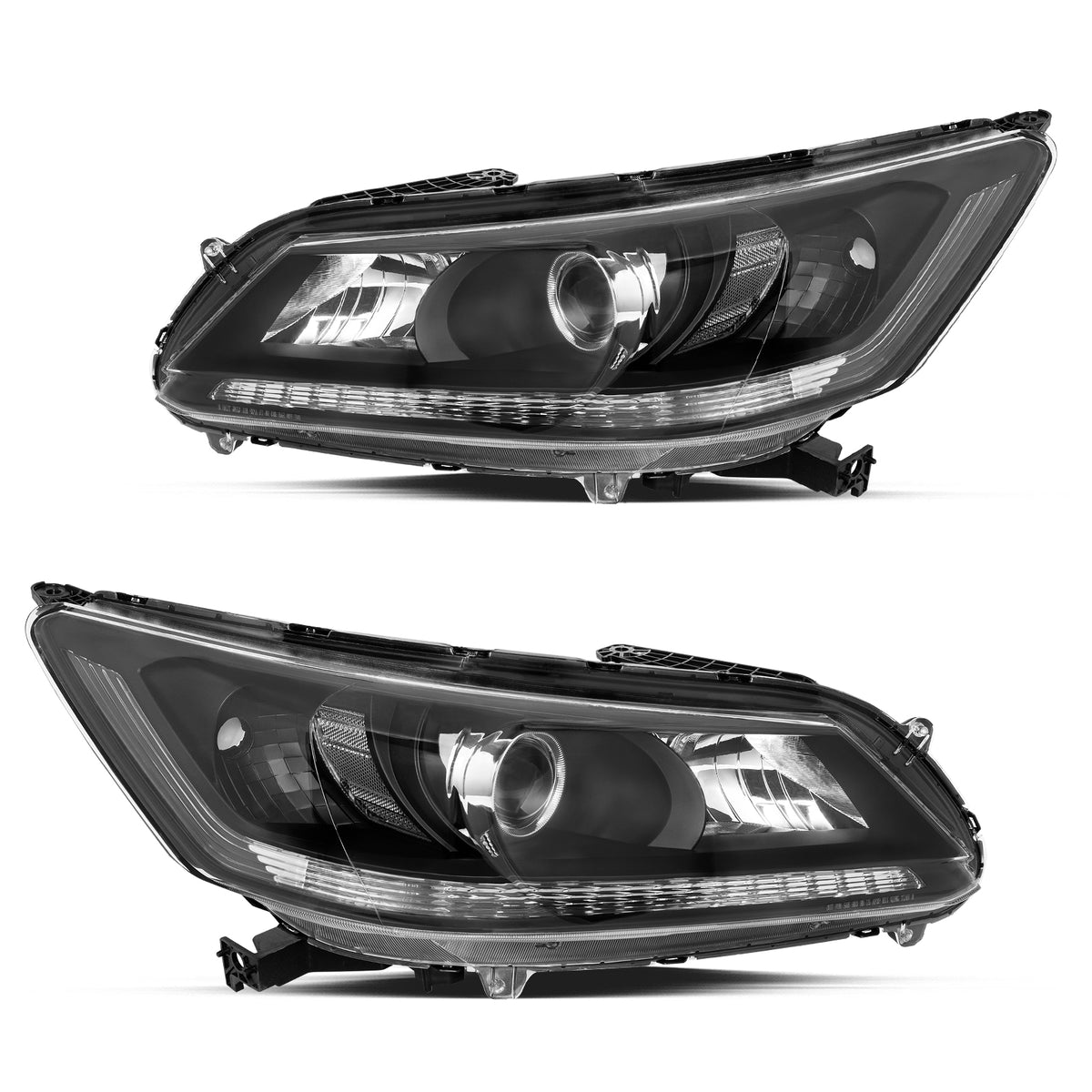 VehicleAid Headlights For 2013-2015 Honda Accord w/LED DRL