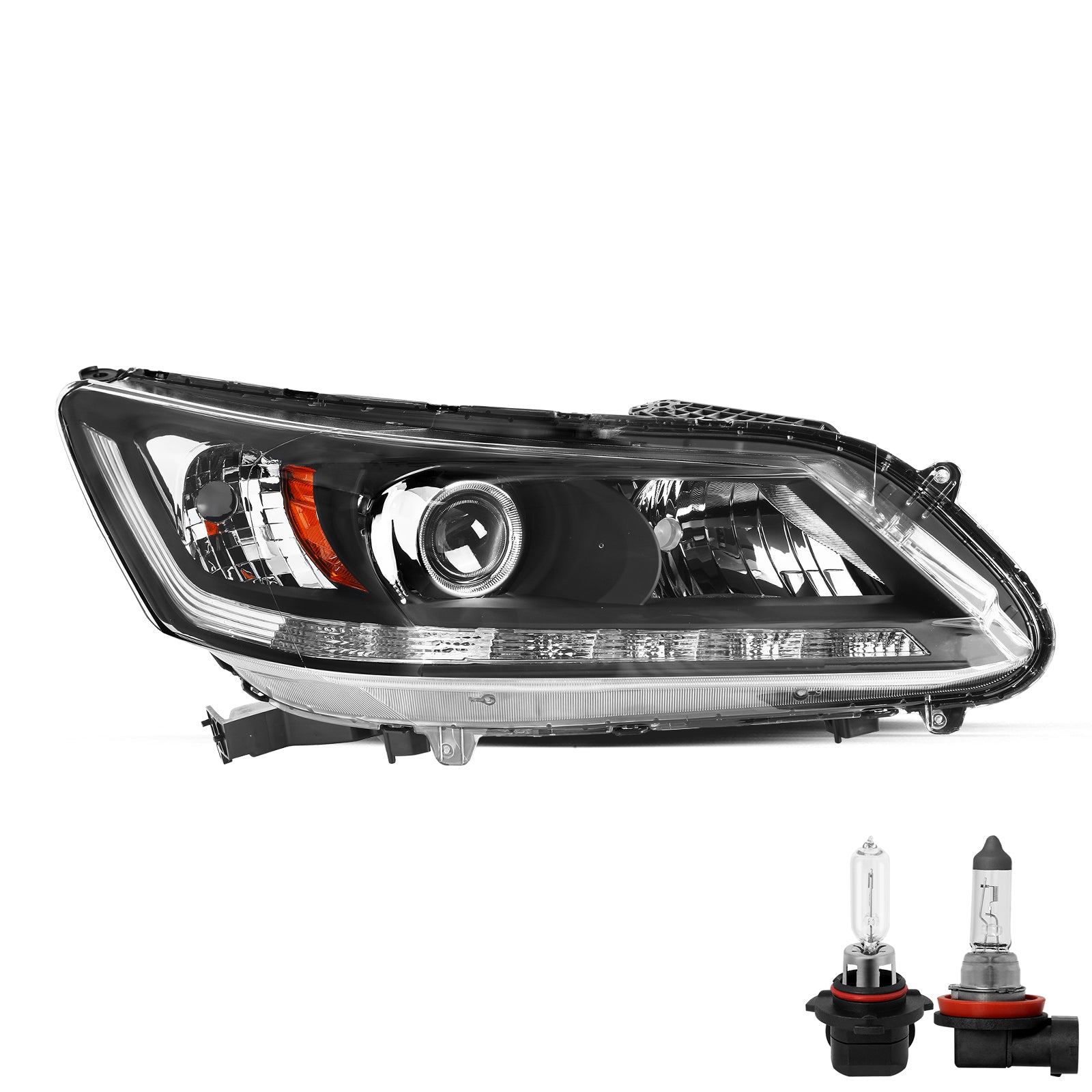 VehicleAid Headlights For 2013-2015 Honda Accord w/LED DRL