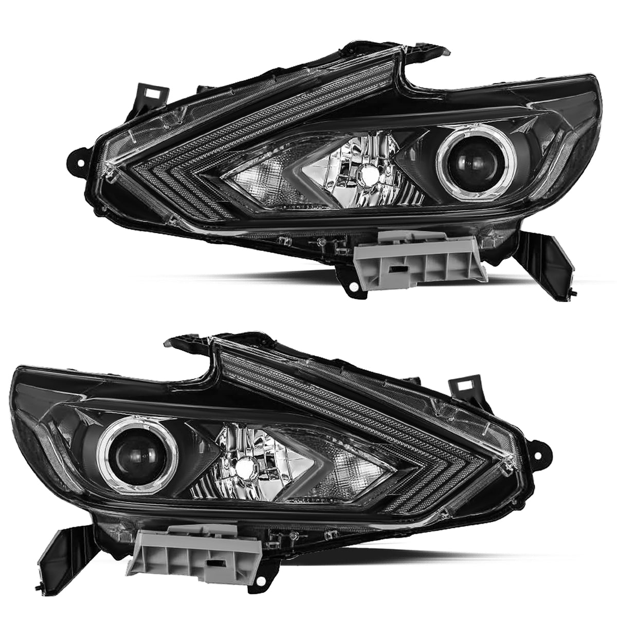 VehicleAid Headlights For 2016-2018 Nissan Altima Black